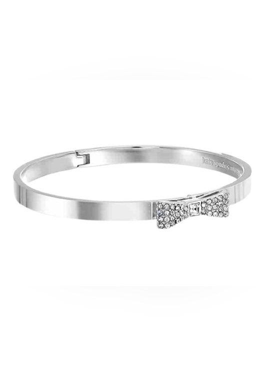 kate spade Jewelry - Kate Spade 🎀 Silver Ready Set Bow Crystal Pave Bangle Bracelet 🎀